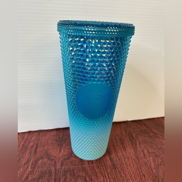 Starbucks Gradient Blue Ombre Bling Tumbler 24 oz NO STRAW - Picture 1 of 5